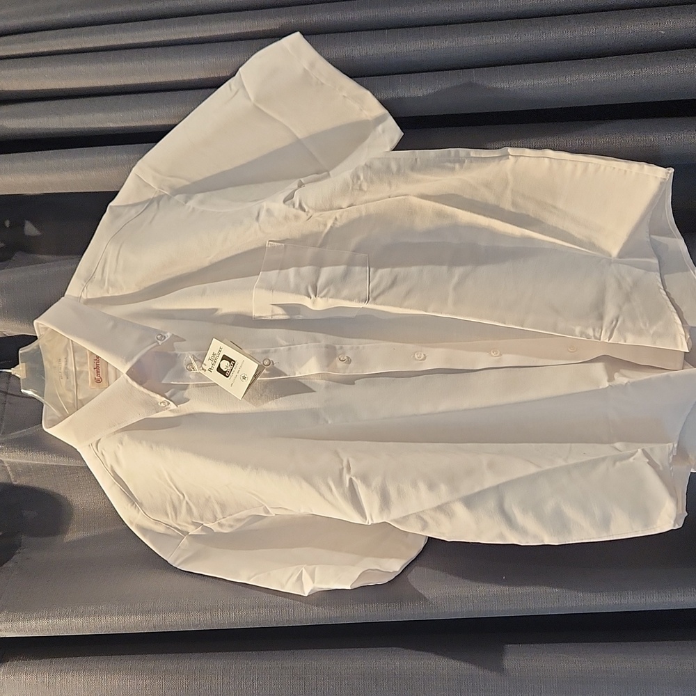 NWT Cambridge no sz tag p2p 26 3/4" 2XL 17 2 half sleeve Button down shirt